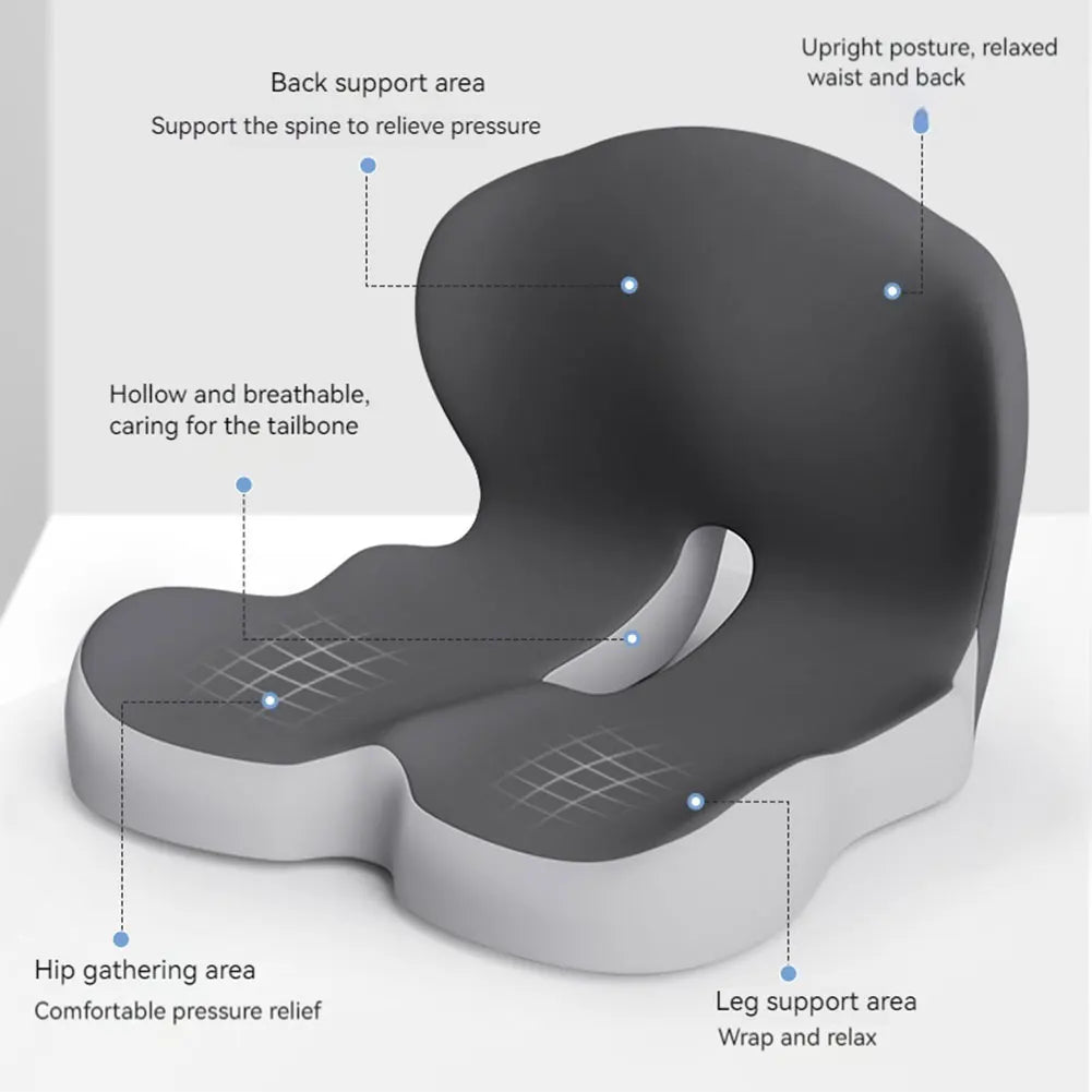 Memory Foam L-Shaped Integrated Office Chair Cushion with Lumbar Support Car Seat Cushion for Office Workers Car Drivers